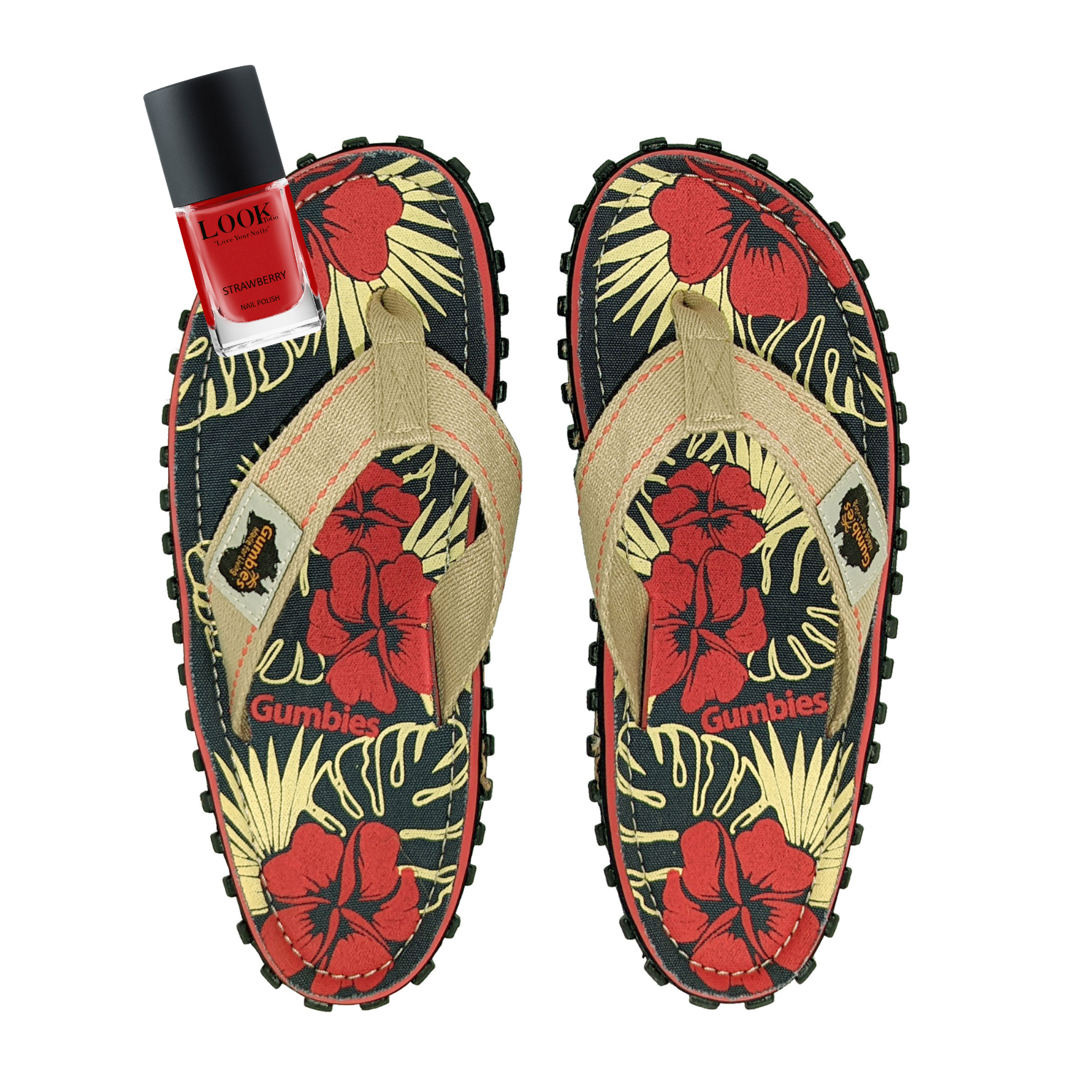 GUMBIES teenriem set - strandstoel met Gumbies gele nagellak