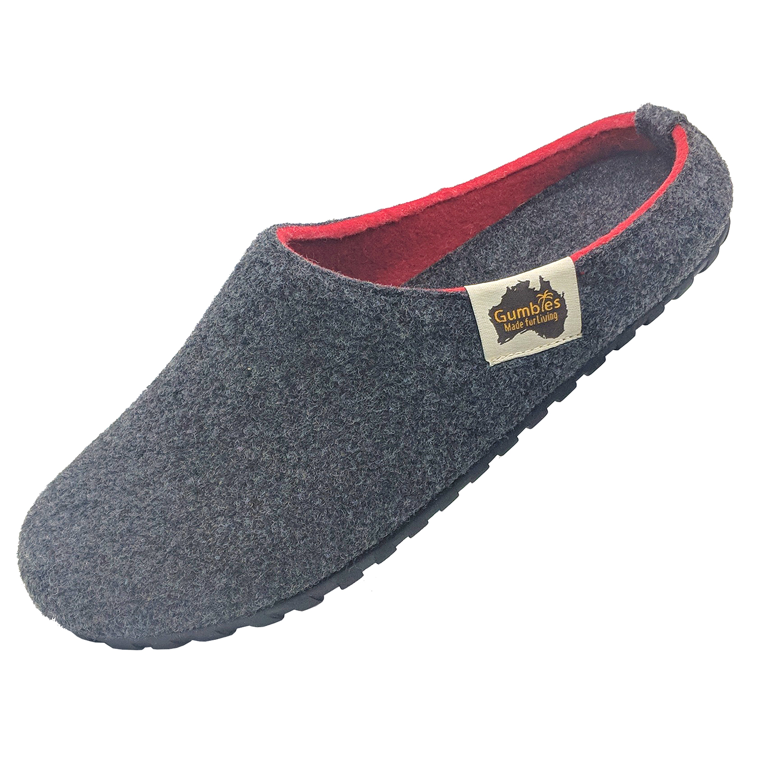 GUMBIES - Outback Slipper, CHARCOAL-RED 