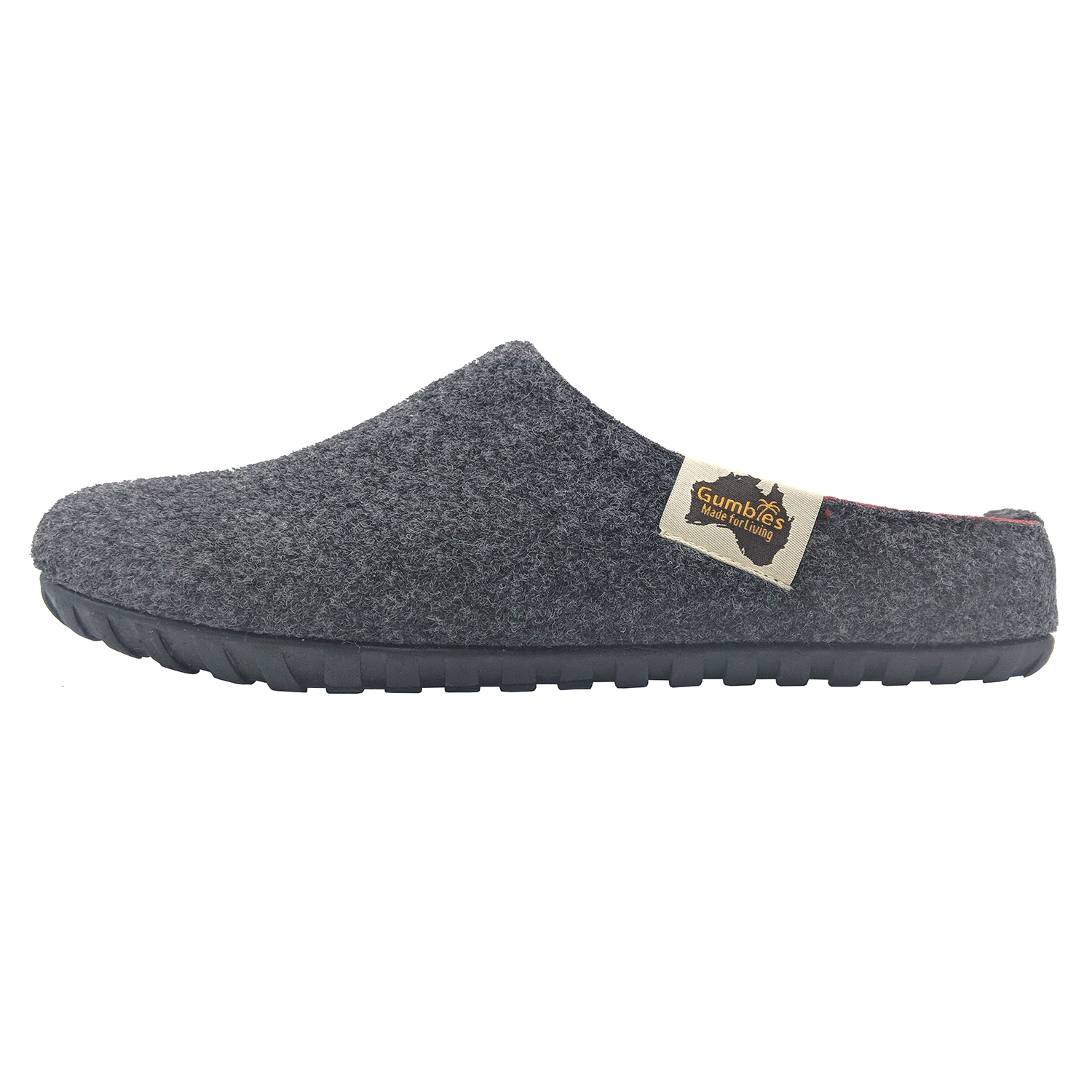 GUMBIES - Outback Slipper, CHARCOAL-RED 