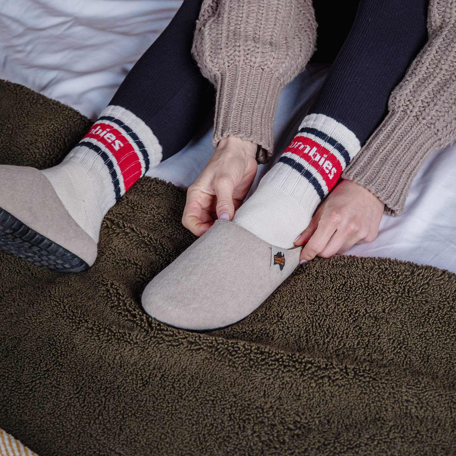 GUMBIES - Outback Slipper, GREY-CURRY