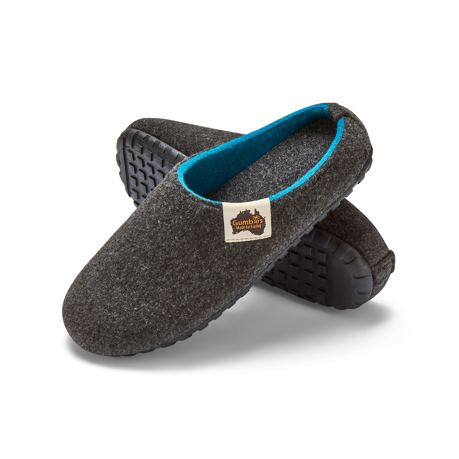 GUMBIES - Outback Slipper, CHARCOAL-TURQUOISE GUMBIES - Outback Slipper, CHARCOAL-TURQUOISE