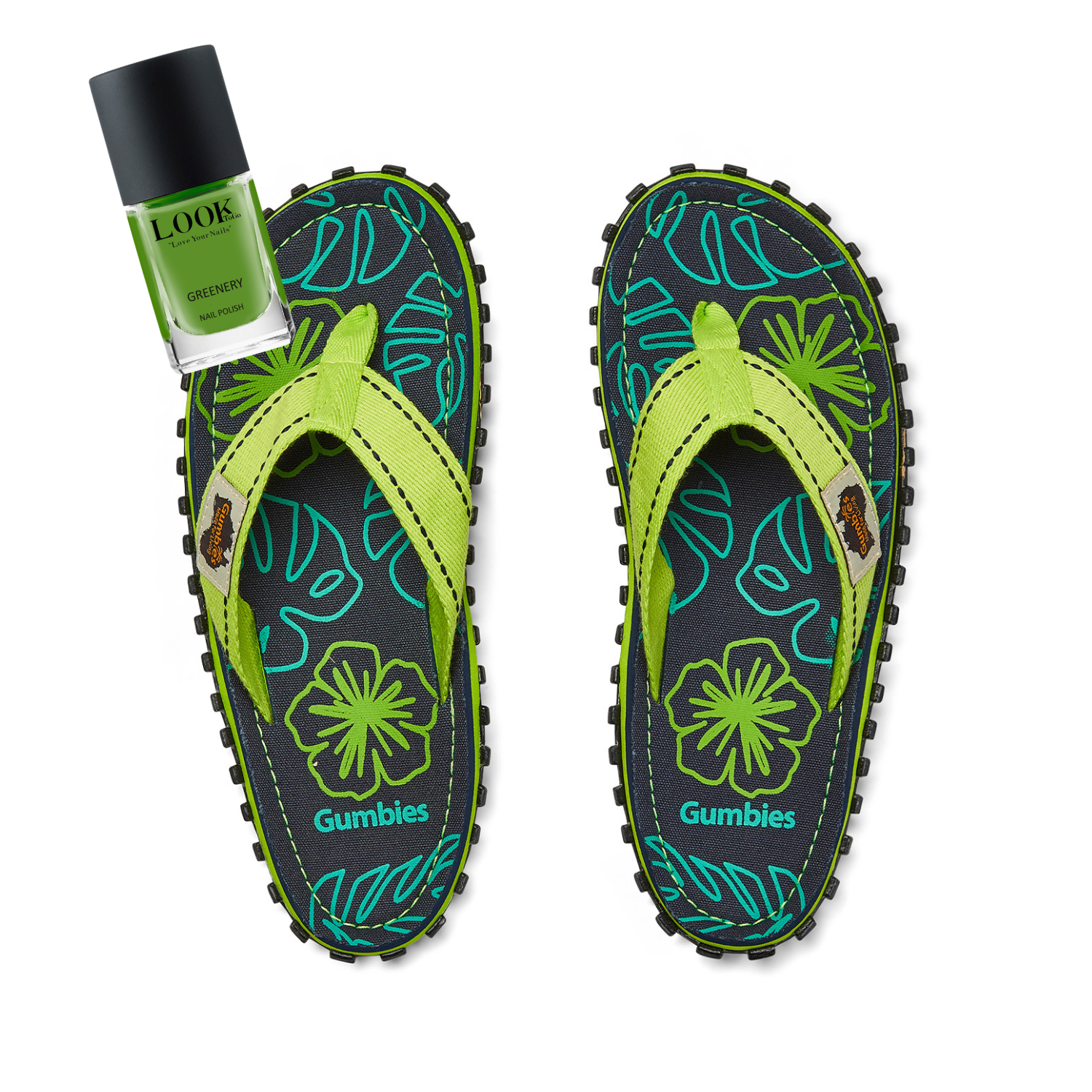 GUMBIES teenriem set - strandstoel met Gumbies gele nagellak