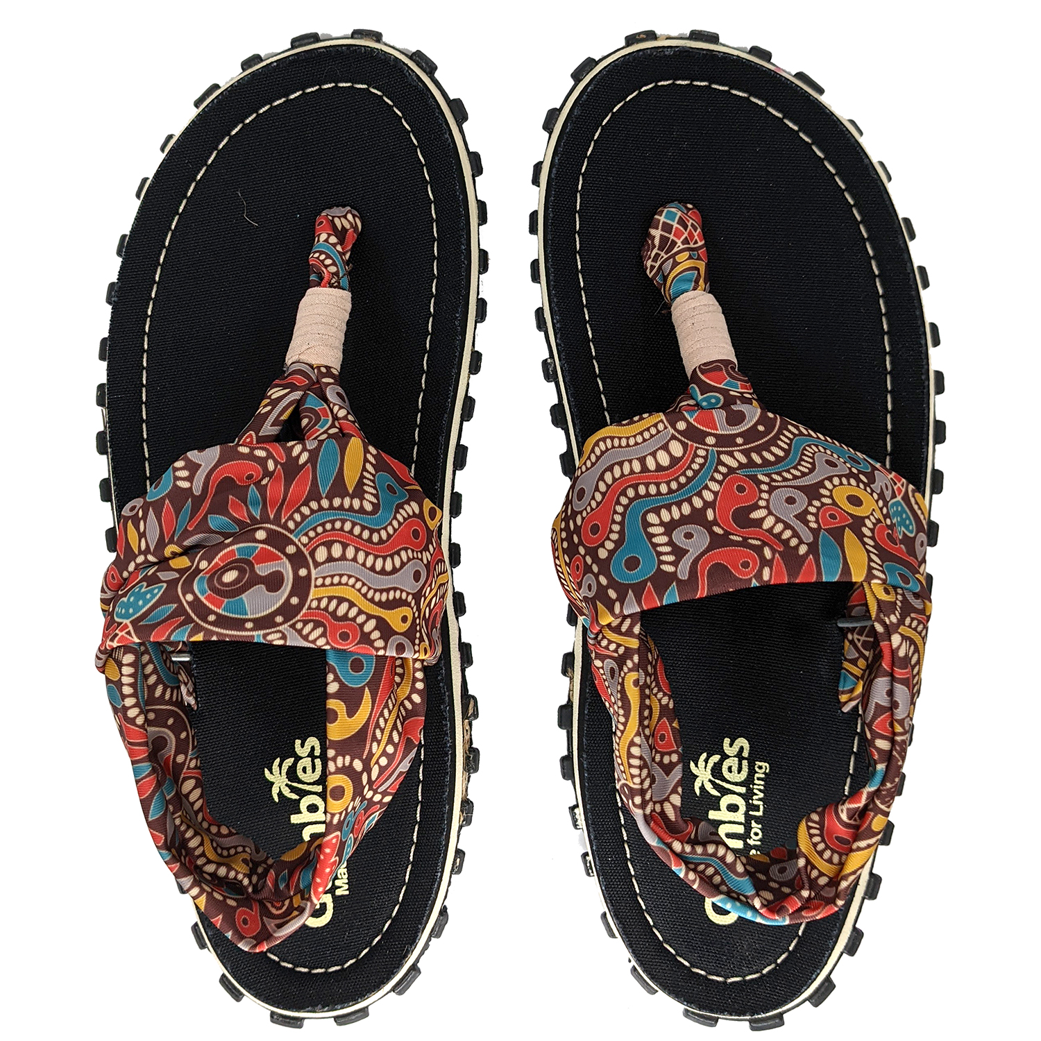 GUMBIES Toe Strap Set - Slingbacks Aztec met Blue Jeans Nagellak
