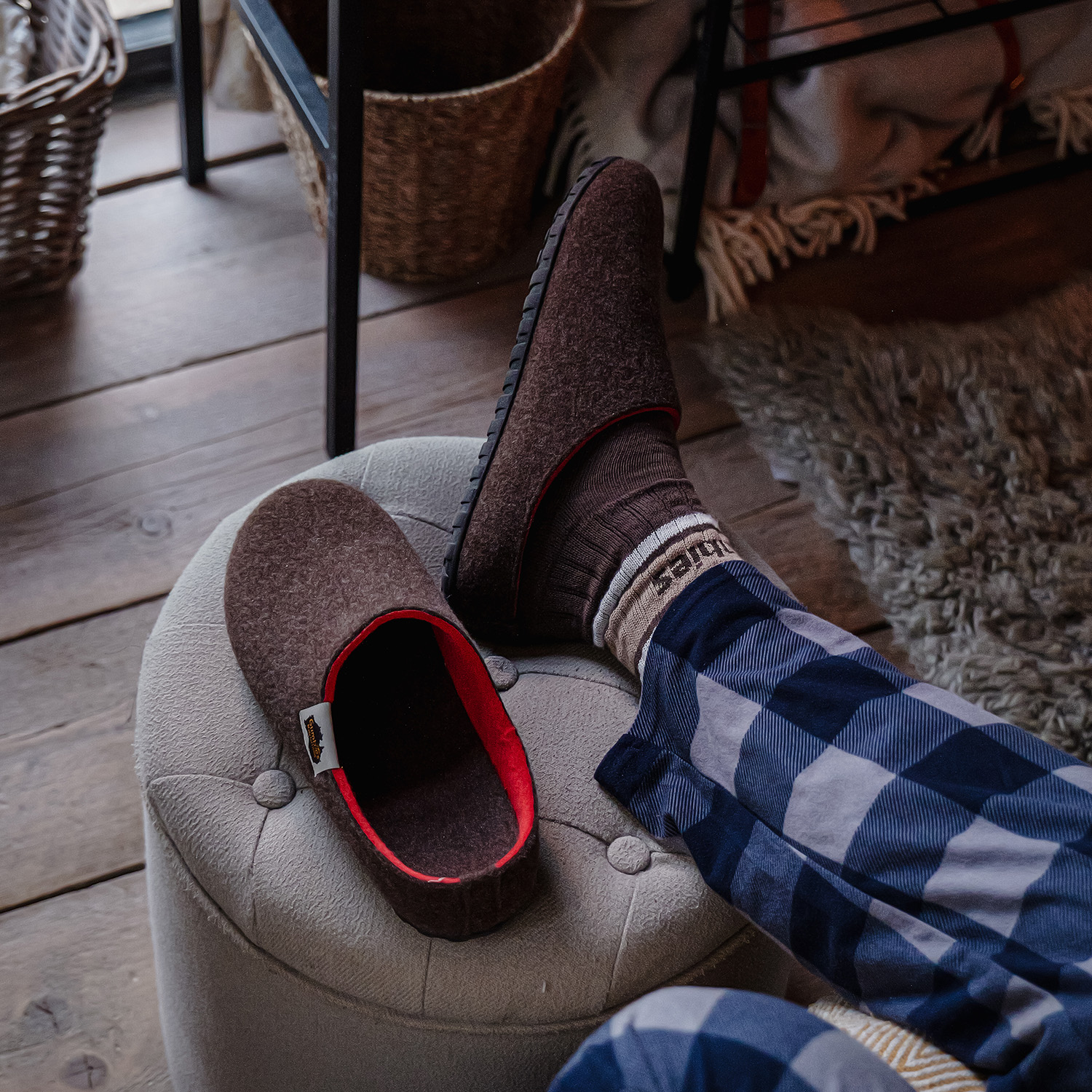 GUMBIES - Outback Slipper, GREY-CURRY