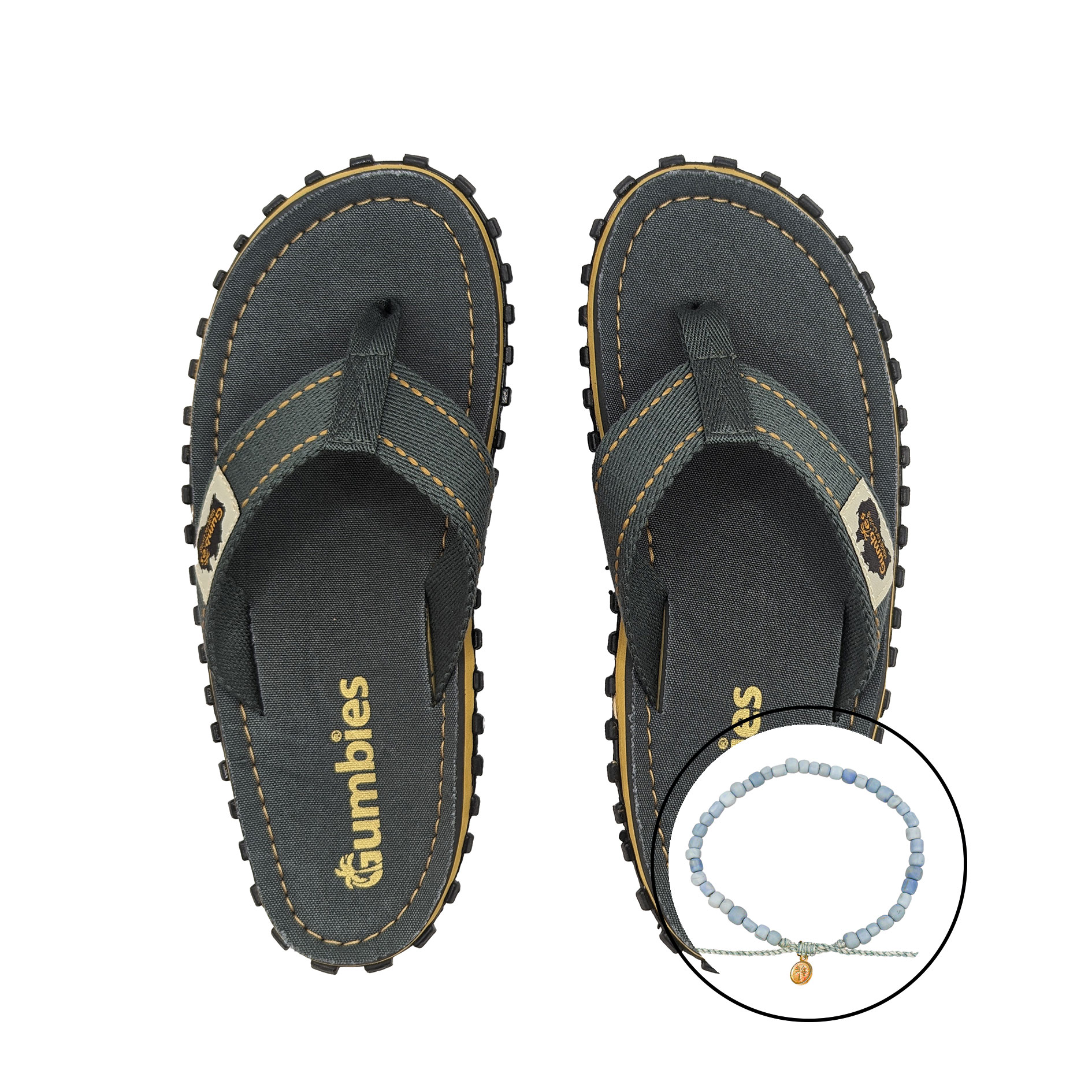 GUMBIES teenriem set - strandstoel met Gumbies gele nagellak GUMBIES teenriem set - strandstoel met Gumbies gele nagellak