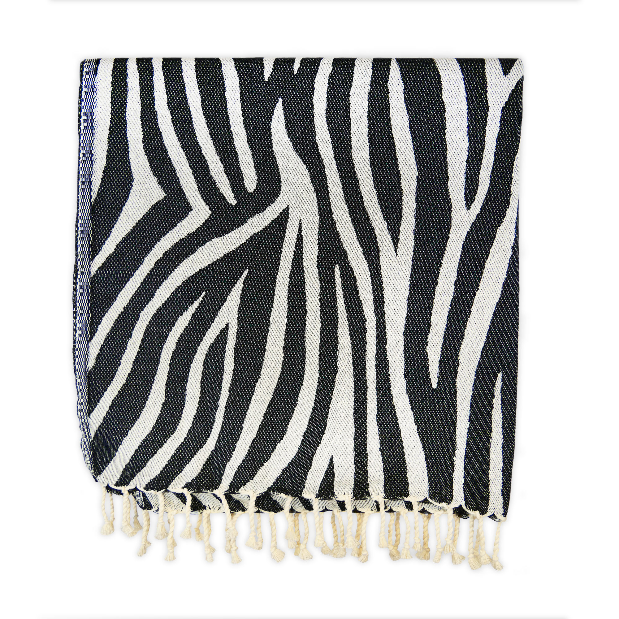 Zebra strandlaken - zwart 