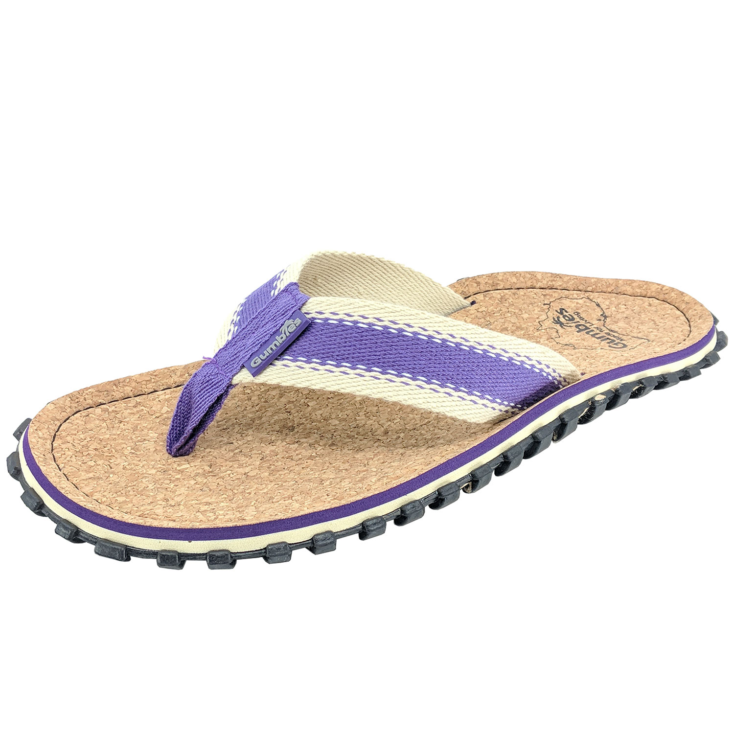 GUMBIES Kurk Teen Sandalen - PURPLE met Vlinder Nagellak GUMBIES Kurk Teen Sandalen - PURPLE met Vlinder Nagellak