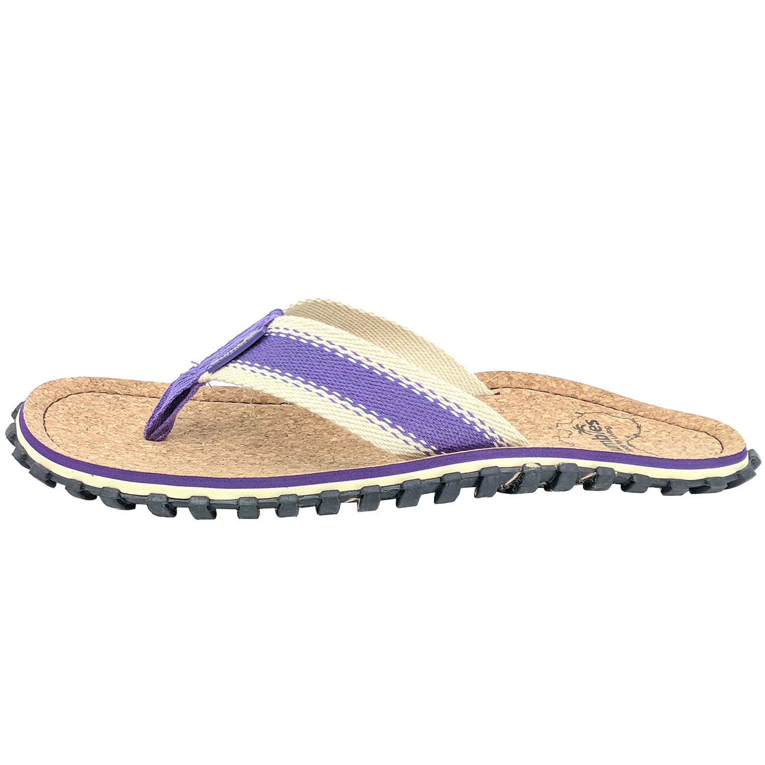 GUMBIES Kurk Teen Sandalen - PURPLE met Vlinder Nagellak GUMBIES Kurk Teen Sandalen - PURPLE met Vlinder Nagellak