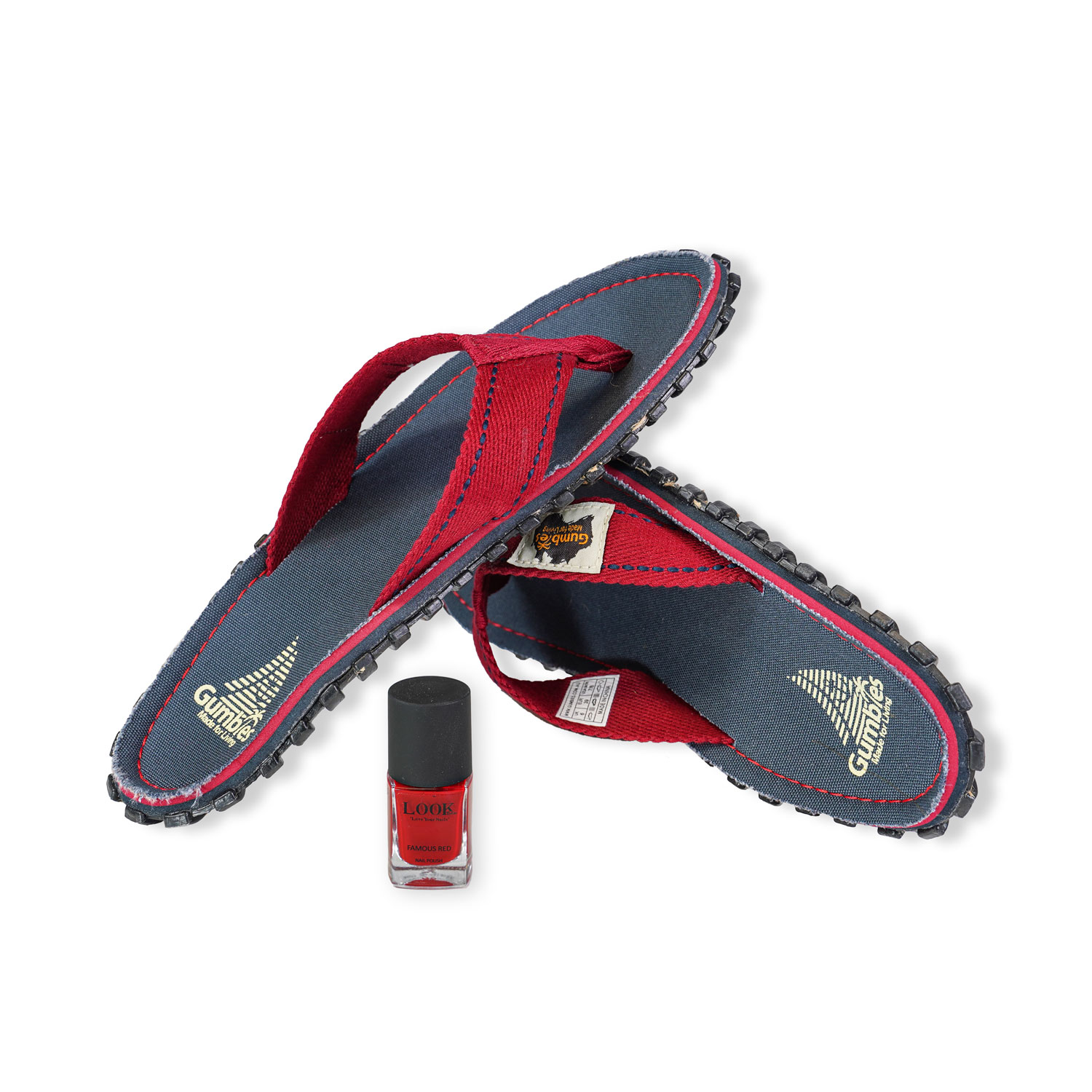 GUMBIES Teenscheidingsset - NAVY COAST met Famous Red nagellak