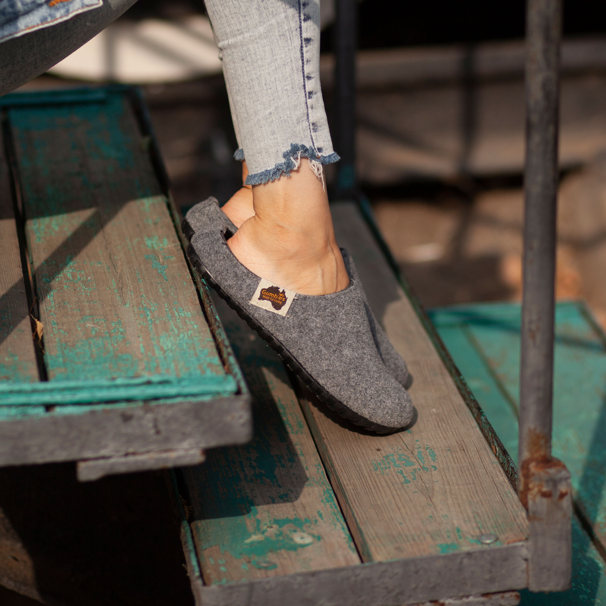GUMBIES - Outback Slipper, GREY-CHARCOAL