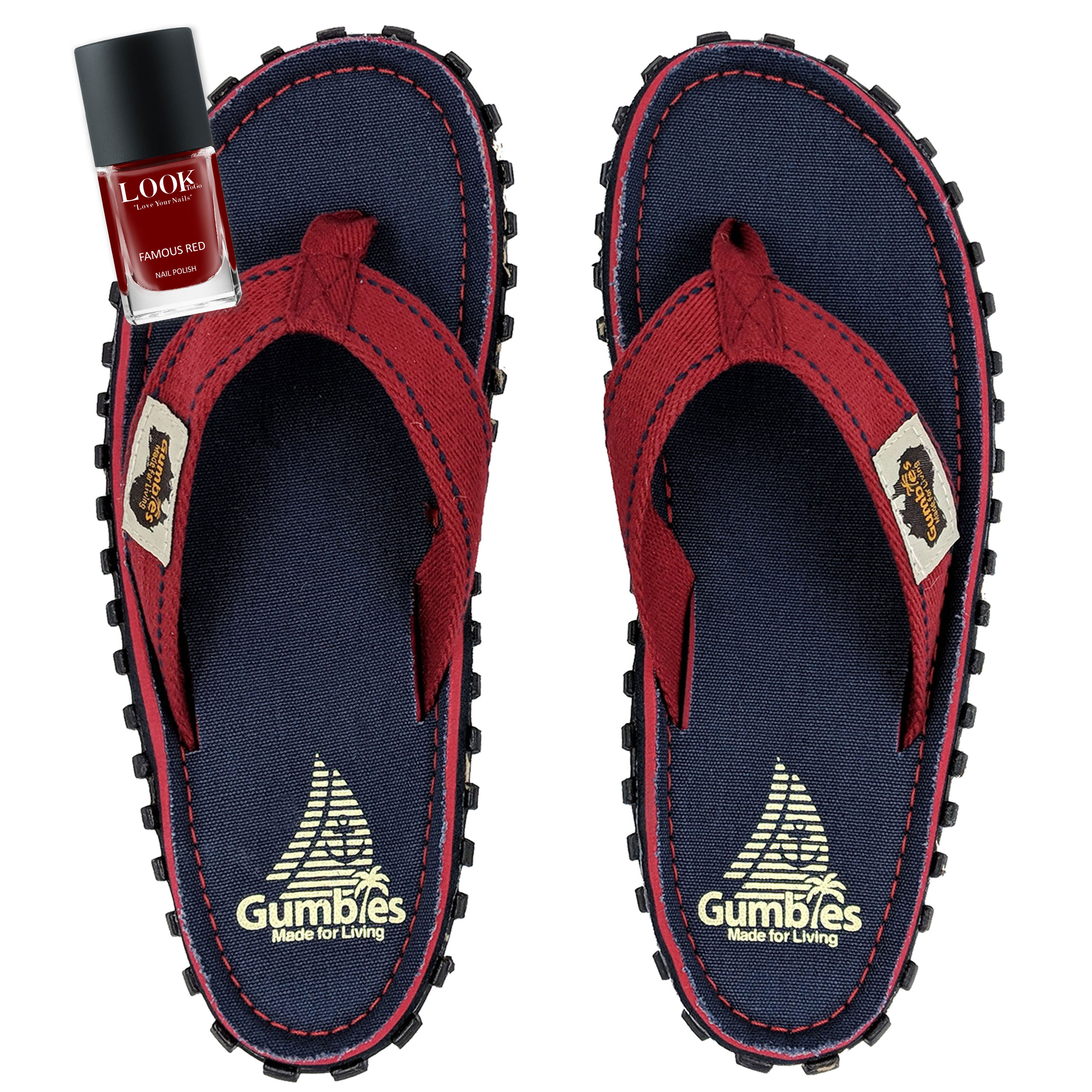 GUMBIES Teenscheidingsset - NAVY COAST met Famous Red nagellak GUMBIES Teenscheidingsset - NAVY COAST met Famous Red nagellak