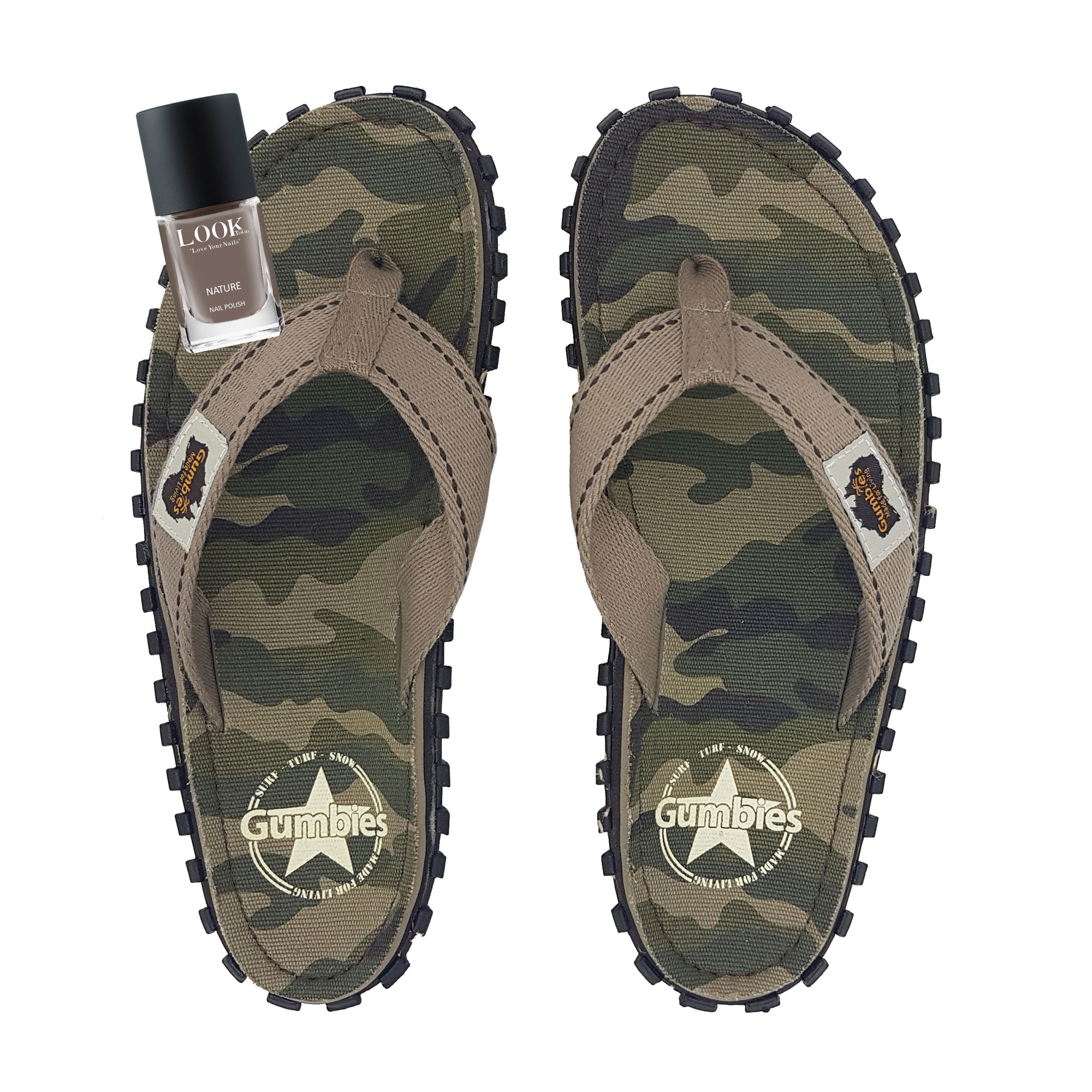 GUMBIES Teenscheidingsset - Camouflage met Nature nagellak GUMBIES Teenscheidingsset - Camouflage met Nature nagellak