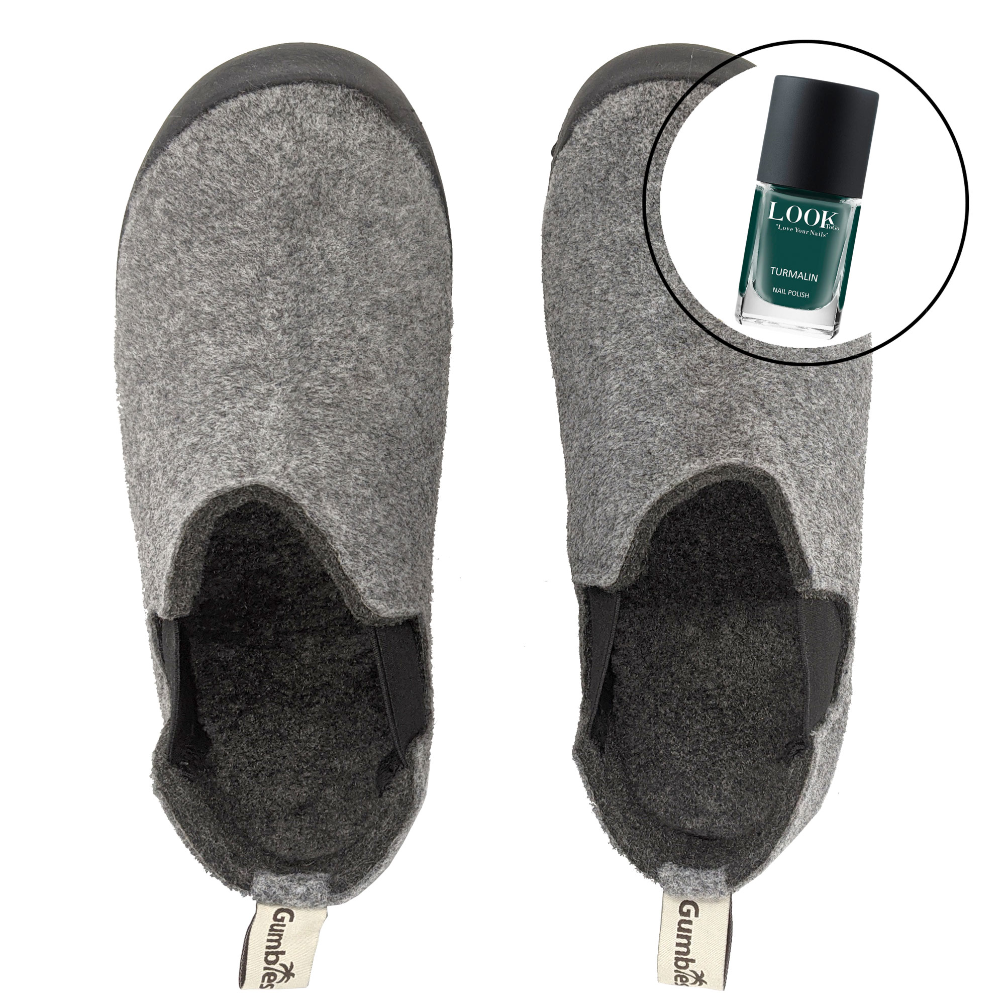 GUMBIES Set - Brumby, GREY-CHARCOAL met Toermalijn Nagellak GUMBIES Set - Brumby, GREY-CHARCOAL met Toermalijn Nagellak