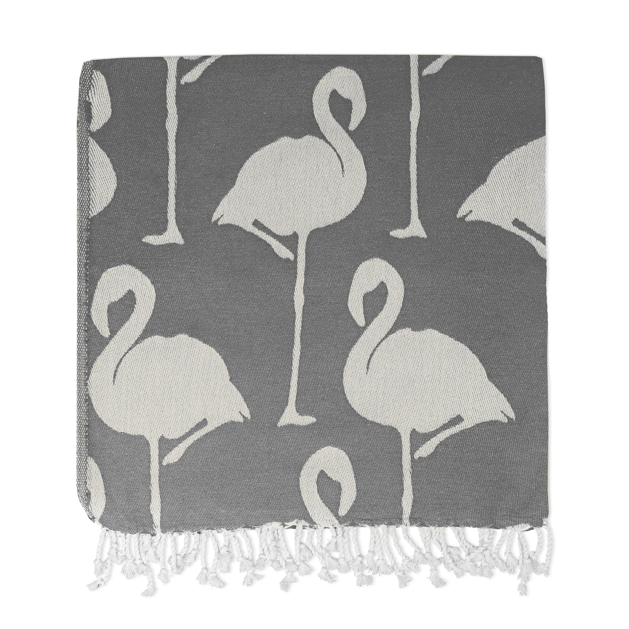 Flamingo strandlaken - grijs